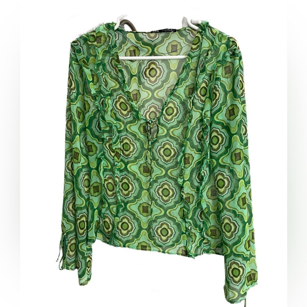 Green Retro Style Zara Top